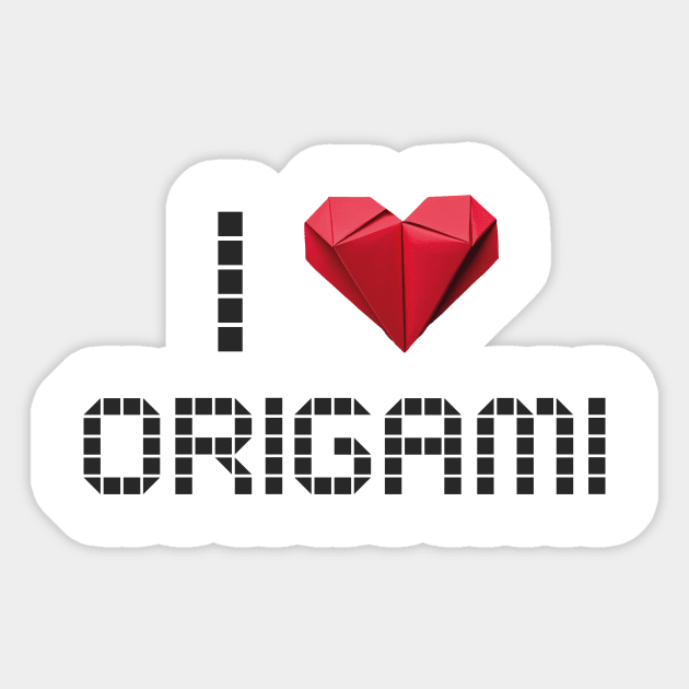 I Heart Origami Sticker by TomiTee